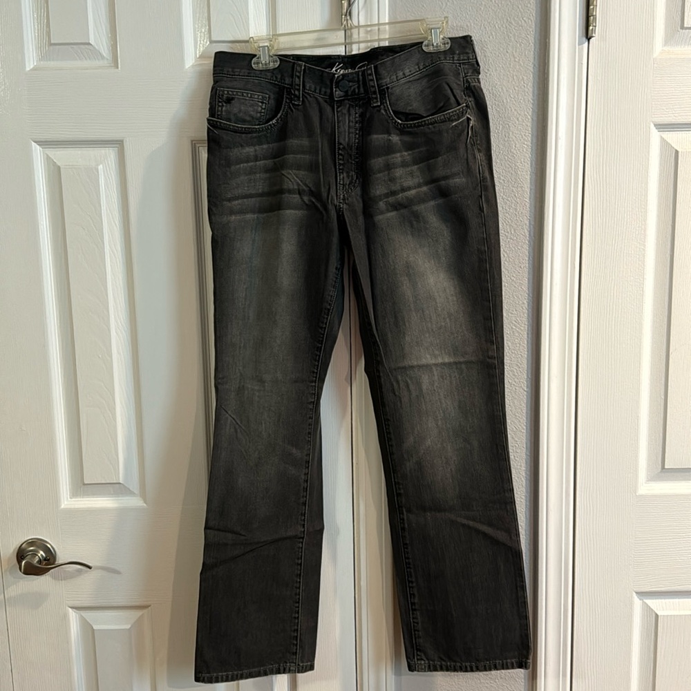 Kenneth Cole Black white wash denim jeans Size 32W x 30L
